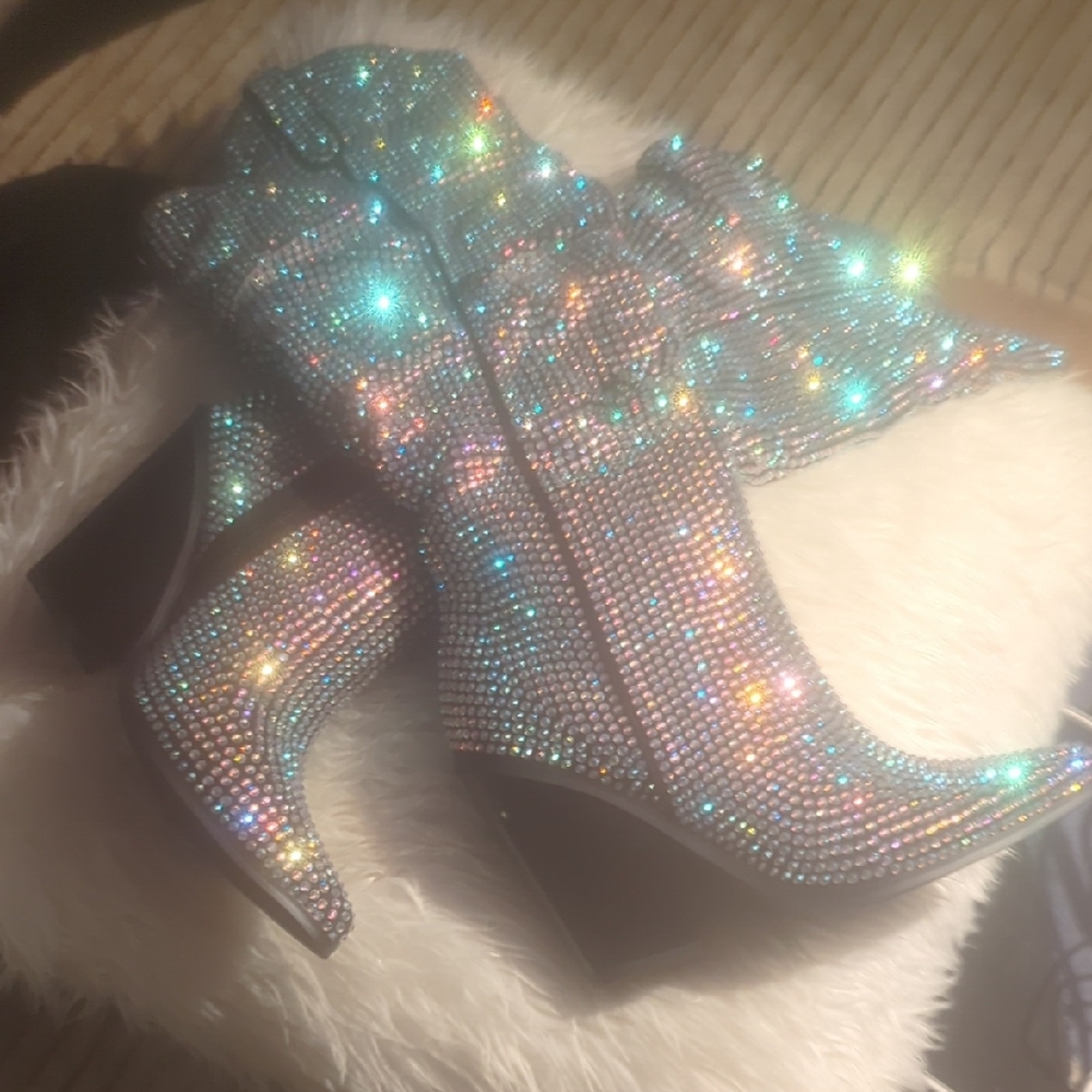 Cape Robbin Multicolor Rhinestone Heeled Boots